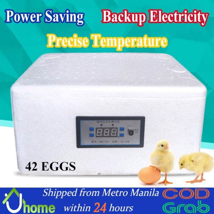 【SOYACAR】42 Eggs Incubator SemiAutomatic Chicken Poultry Hatcher Foam Waterbed Incubator Farm