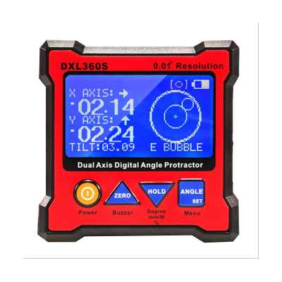 DXL360S Dual Axis Angle Protractor Dumpy Level Dual-Axis Level Gauge Diagnostic Tool with 5 Side Magnetic Base
