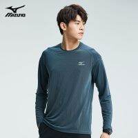 ♗Airamizuno แขนยาวเสื้อยืดชายแห้งเร็ว2022ใหม่ฤดูใบไม้ร่วงวิ่งบางส่วนเคลื่อนไหวขนแกะระบายอากาศเสื้อที่เดินทางมาพักผ่อน