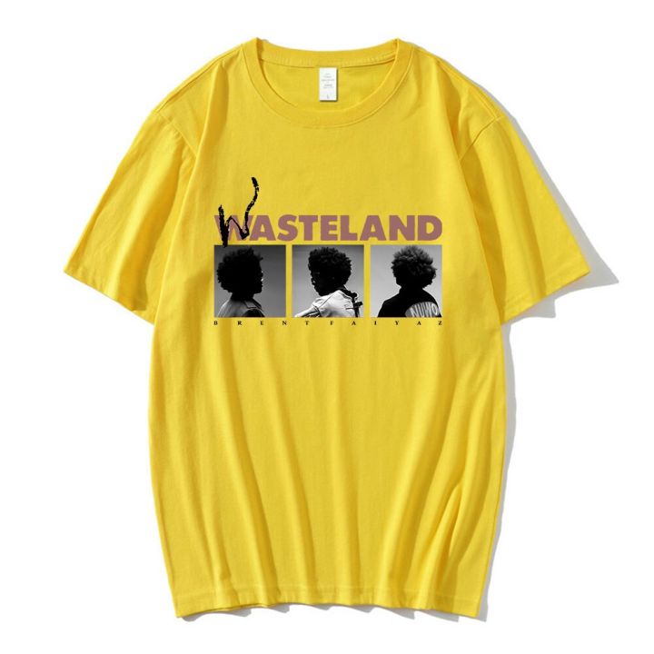 brent-faiyaz-เสื้อยืด2022-hip-hop-pop-อัลบั้ม-wasteland-คู่แขนสั้นเสื้อยืดขนาดใหญ่-hip-hop-streetwear-tees