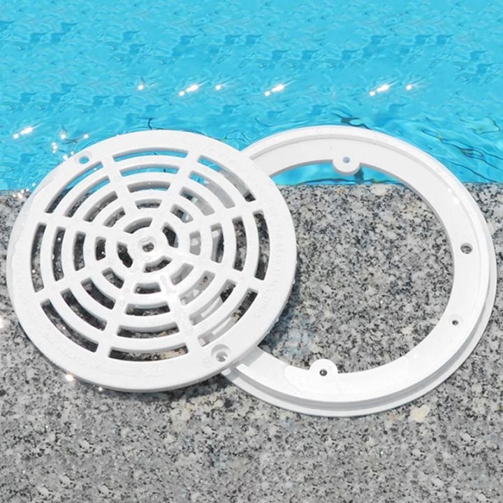 8inch-pool-main-drain-cover-the-top-grate-bottom-mounting-plates-white-replacement-pool-drain-cover-pool-outlet-cover