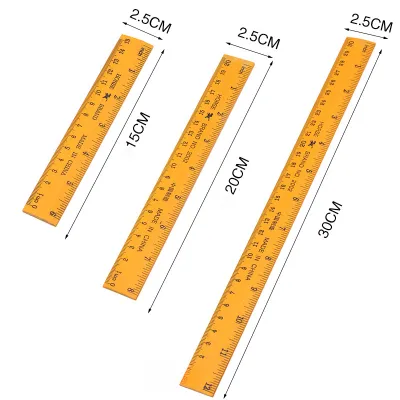 15cm Ruler 30cm Ruler Yellow Wooden Ruler Wooden Ruler 15cm Ruler 20cm Ruler 30cm Ruler Single Sided Ruler Double Scale Ruler Student Learning Stationery School Ruler Office Ruler