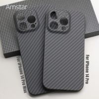 เคสป้องกันคาร์บอนไฟเบอร์คาร์บอนแท้ Amstar,สำหรับ iPhone 14 13 Pro Max Mini Plus ที่ห่อเลนส์ฝาแข็ง Aramid