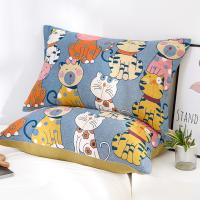 【hot】⊕ 2pcs Cats Covers Gauze Cotton Cushion 480x740mm Children Adults Beds Yarn-dyed