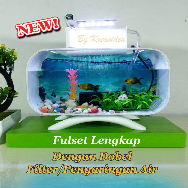 Aquarium Mini Akrilik Aquarium Akrilik Akuarium Mini Kotak Lengkap Dengan Filter Ganda Dan