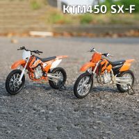 ชุดรถจักรยานยนต์ของเล่นโลหะหล่อโมเดลมอเตอร์ไซค์อัลลอย KTM 450 SX-F ชุดของขวัญของเล่นเด็กแบบจำลองสูงสำหรับเป็นของ1:18