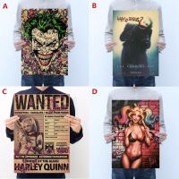 Vintage Classic The Dark Knight Joker Harley Quinn Poster Room Decoration Kraft Paper Home Decor