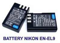 (แพ็คคู่ 2 ชิ้น) EN-EL9  ENEL9  EN-EL9a  ENEL9a  EN-EL9e  ENEL9e Camera Battery for Nikon แบตเตอรี่กล้องนิคอน รหัสแบต EN-EL9  ENEL9  EN-EL9a  ENEL9a  EN-EL9e  ENEL9e Replacement Battery for Nikon D40,D60,D40X,D3000,D5000 (Black) BY BARRERM SHOP