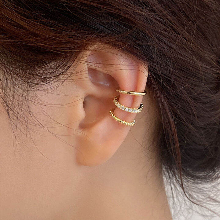 Bunny Minimalist 3Pcs/Set Rhinestone Jewelry Zirconia Little C Cubic Ear  Cuffs Cartilage Studs Earrings Ear Clips | Lazada Ph