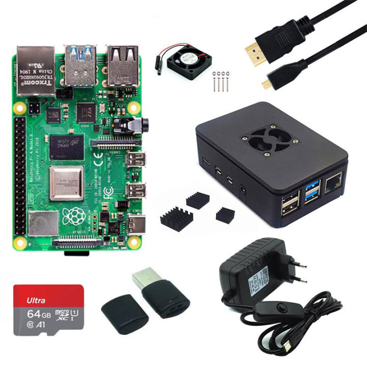 Original Raspberry Pi 4 8GB 2GB 4GB 1GB RAM With ABS Case Power Supply ...