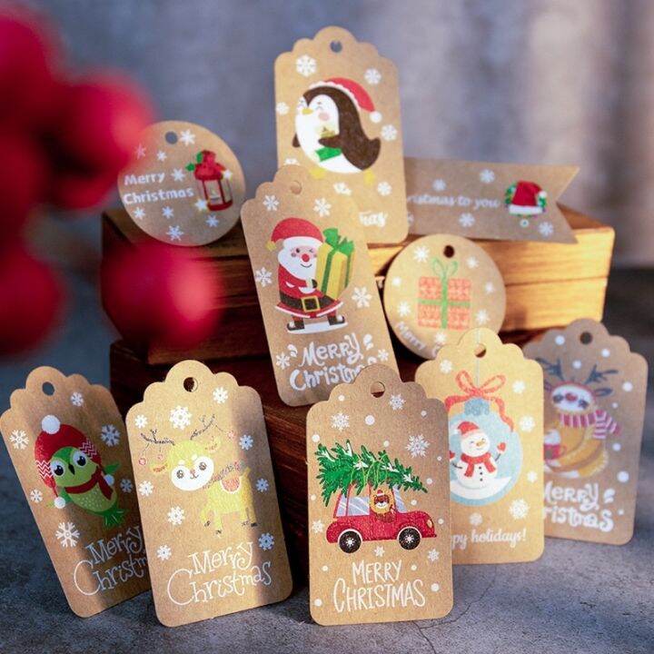 50pcs Christmas Kraft Paper Tag DIY Listing Cards Decoration ...