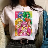 Precure เสื้อยืดมังงะผู้หญิง Y2K กราฟิกเสื้อจากญี่ปุ่นดีไซเนอร์ชั้นนำ