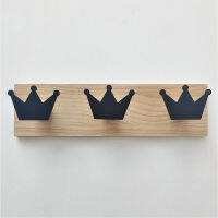 Nordic Style Wall Mounted Hooks Kids Children Coat Rack Room Decorations Girl Boy Cute Car Crown Hat Bag Hanger Nursery Decor