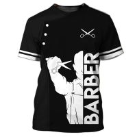 Xzx180305 3D tshirt barber man hair cutting tool printing summer short sleeve fashion