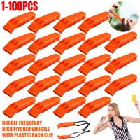 1-100PCS Outdoor Survival Whistle Camping Hiking Rescue Emergency Whistle Diving Football Basketball Match Whistle Survival kits