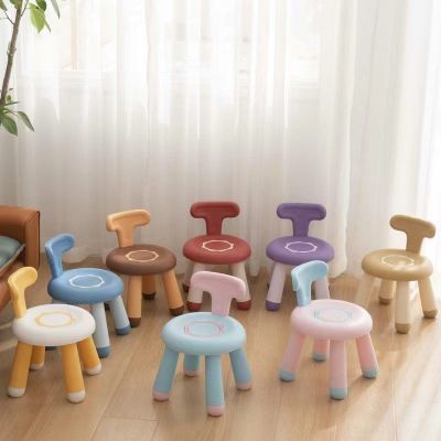 [COD] Detachable plastic thickened childrens backrest chair dining baby kindergarten home cartoon stool child super cute