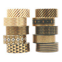 10 Roll Gilding Washi Tape Set 16 Feet 35 Inch Width Adhesive ing Tapes Sticky Decorative Paper Tape DIY Gift Wrapping