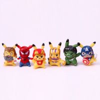 【CW】 6Pcs/Set Anime Pokemon Pikachu Action Figures Mini Avengers Design Model Toys Pokémon Go Monster Dolls Boys Toy Gift