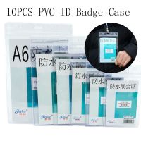 CALIBA PVC ปลอกกันที่ใส่บัตรประชาชน10ชิ้นสำหรับโรงเรียนอุปกรณ์สำนักงานป้ายบัตรบัตรนิทรรศการชื่อ