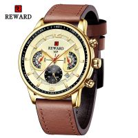 ZZOOI REWARD VIP New Design Mens Wristwatches Leather Strap Waterproof Sport Wrist Watch for Man Chronograph Luminous Stopwatch