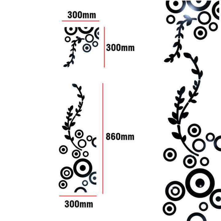 ติดแน่นกระจกอะคริลิควงกลมสติ๊กเกอร์ติดผนังดอกไม้สาขาสติกเกอร์จิตกรรมฝาผนังมีกาวในตัวสำหรับ-hiasan-kamar-นั่งเล่นห้องนอน