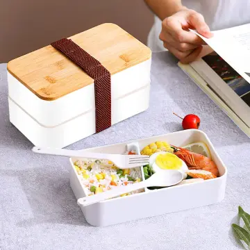 Black Bento Box with Cover and Divider
