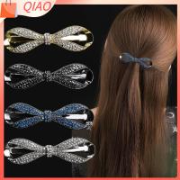 QIAO 2pcs แฟชั่นสำหรับผู้หญิง Barrette คริสตัลคริสตัลคริสตัล คลิปผม rhinestone อุปกรณ์เสริมผม โบว์ไทด์ กิ๊บหนีบผม