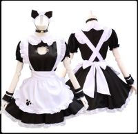 CP208.3 ชุดเมดแมว ชุดแม่บ้าน ชุดเมด เมดแมว ชุดสาวเสิร์ฟ คนรับใช้ สาวใช้  Dress for The Pretty Maid Suit Career Costume Party Cosplay Fancy Outfit