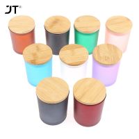 【CW】 200ml Glass Candle Cup With Wood Lid Scented Jar Diy Birthday Housewarming Mother  39;s Day Gifts