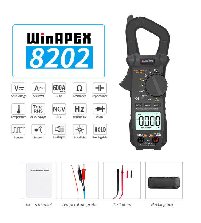 winapex-แคลมป์มิเตอร์8202-8203-ac-dc-แคลมป์มิเตอร์วัดกระแส-rms-ดิจิทัลมัลติมิเตอร์แอมป์มิเตอร์ช่วงอัตโนมัติ