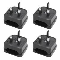 4X Euro 2 Pin to 3 Pin Converter Plug Adapter Black