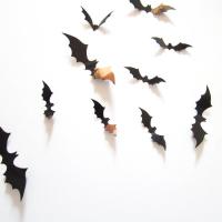 ۞℗¤ Halloween Halloween decoration 3 d PVC wall paper wall stickers 12 bat suit only party decorative paper H - 016