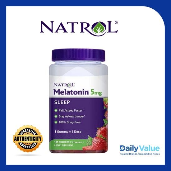 Ready Stock】 Natrol Melatonin 5 Mg., 180 Gummies 