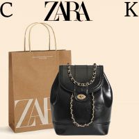 ZARAˉ C K Womens Bag 2023 New Korean Small Fragrance Chain Shoulder Bag Blogger Student Oil Wax Leather Shoulder Bag