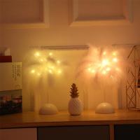 Feather Night Light LED Fairy Lights Table Lamp Home Living Room Kids Bedroom Desktop Night Lights Party Wedding Decoration