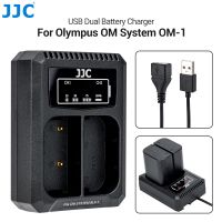 ZZOOI JJC BCX-1 OM1 Camera Battery Charger 2-Slot USB Charger with 40-cm-long Extension Cable for Olympus OM System OM-1 Camera