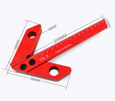 YX-2ขนาดใหญ่ Pusat Finder Scribe สแควร์ Pusat Ukur 45/90 Derajat Sudut Kanan สายวัด Carpenter Penguasa