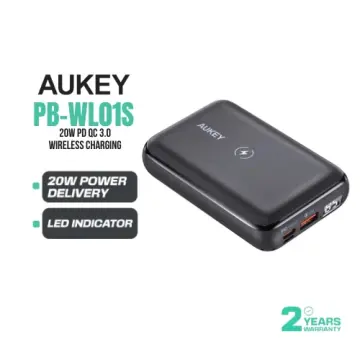 Aukey PB-WL02 18W PD QC 3.0 10000mAh Wireless Charging Power Bank