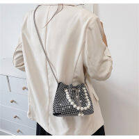 Evening Rhinestone Clutch Shoulder Bag Women Pearl Bag Storage Handbags