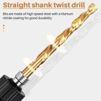 13Pcs Left Handed Drill Bit Set Extractor Drill Bits for Tools Accessories with Titanium Nitride Coating