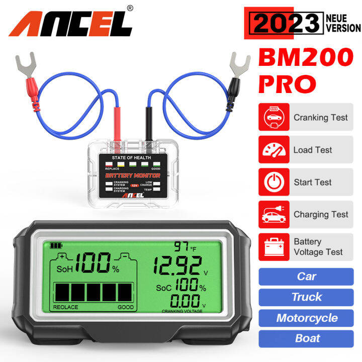 ANCEL BM200 PRO 12V Bluetooth Car Battery Tester LED Display Waterproof
