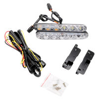 ไฟ LED DC 12V สำหรับรถยนต์,โคมไฟ DRL ไฟเดย์ไลท์ติด Lampu Jalan เวลากลางวันกันน้ำมีสไตล์รถสว่างมากไฟตัดหมอก1คู่