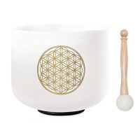 528HZ 8 Inch Flower Of Life Crystal Singing Bowl Meditation Sound Bath Sound Healing Chakra Singing Bowl