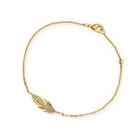 Bracelet Leaf with cz 18k gold plated.