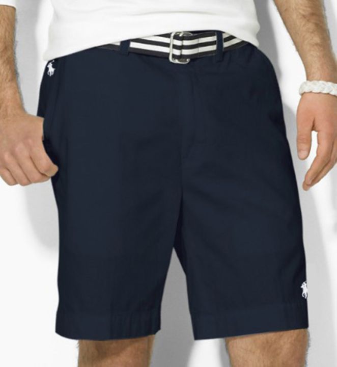 ฤดูร้อนพอลโปโลกางเกงขาสั้นไปยังสหรัฐอเมริกากางเกงลำลองผู้ชายขับรถห้าธุรกิจผ้าฝ้ายกอล์ฟสีขาว