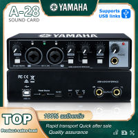 YAMAHA-A28 อุปกรณ์เสียงอินเตอร์เฟซเครื่องเสียง USB ใช้งานมืออาชีพบันทึกในสตูดิโอการ์ดเสียงพร้อมระบบตรวจสอบแบบวนลูปหลัง48V Phantom สำหรับการบันทึกใหม่ Sound Card