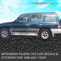 เหมาะสำหรับ Mitsubishi Pajero V33สติ๊กเกอร์ติดรถยนต์ผ้าชีต้าสีดำ King Kong แถบสีสติกเกอร์รถยนต์แถบสี