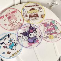 Sanrio mymelody Kuromi Cinnamoroll Pom Pom Purin Pochacco พัดพลาสติก ทรงกลม พร้อมที่จับพลาสติก เหมาะกับฤดูร้อน สําหรับเด็ก