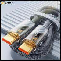 AIMEE Type-C ถึง Type-C สายเคเบิลข้อมูลมือถือ การส่งข้อมูล480Mbps Pd 100W / 60W สายชาร์จไฟ ของใหม่ ตัวทอ PP Pd ชาร์จเร็ว โทรศัพท์มือถือสำหรับมือถือ