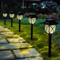 【LZ】✳♣  Diodo emissor de luz solar ao ar livre luz solar jardim gramado lâmpada para villa decoração pastagem à prova dwaterproof água solar caminho paisagem iluminação